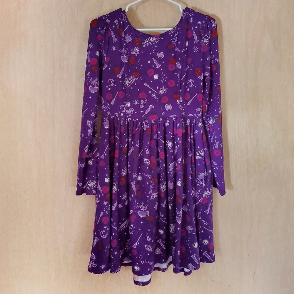 Hot Topic Her Universe Disney Hocus Pocus Icons Lace-Up Purple Dress Size 0 NWOT - Picture 5 of 8